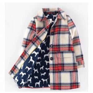 Mini Boden Plaid Kids Coat - Girls 6-7